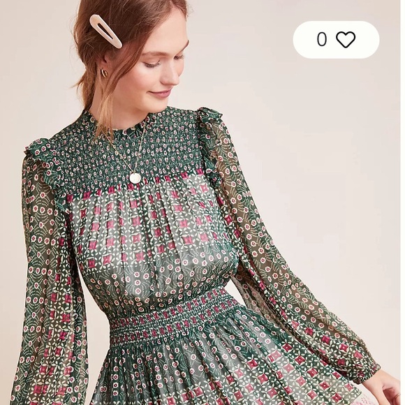 Anthropologie Rhiannon Floral Mini Dress - Picture 1 of 12